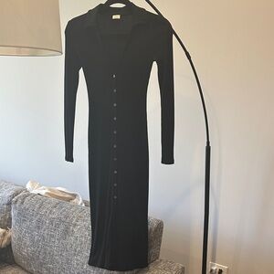 Wilfred Elegant Black Long Sleeve Dress